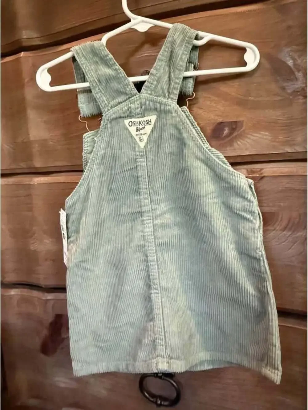 NWT Oshkosh B’gosh green corduroy overall dress size 2T